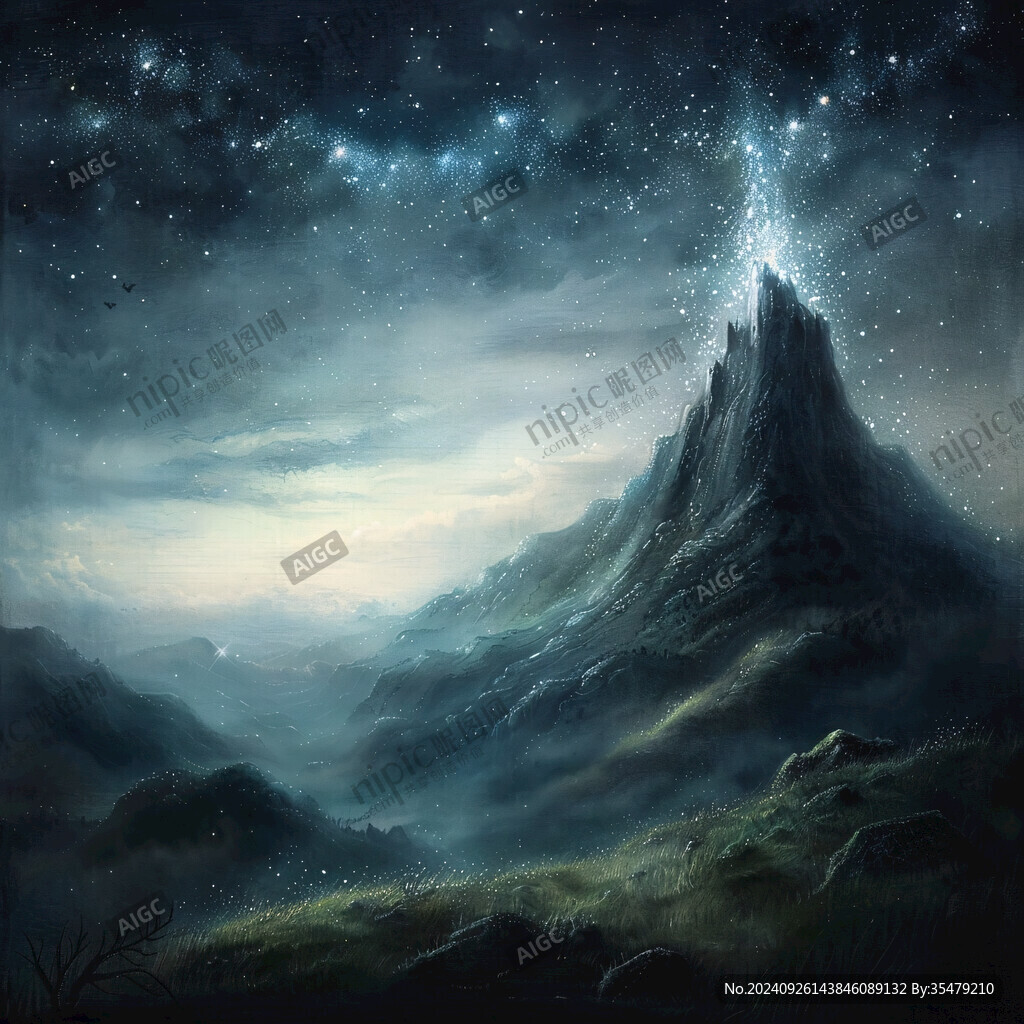 山水星空画