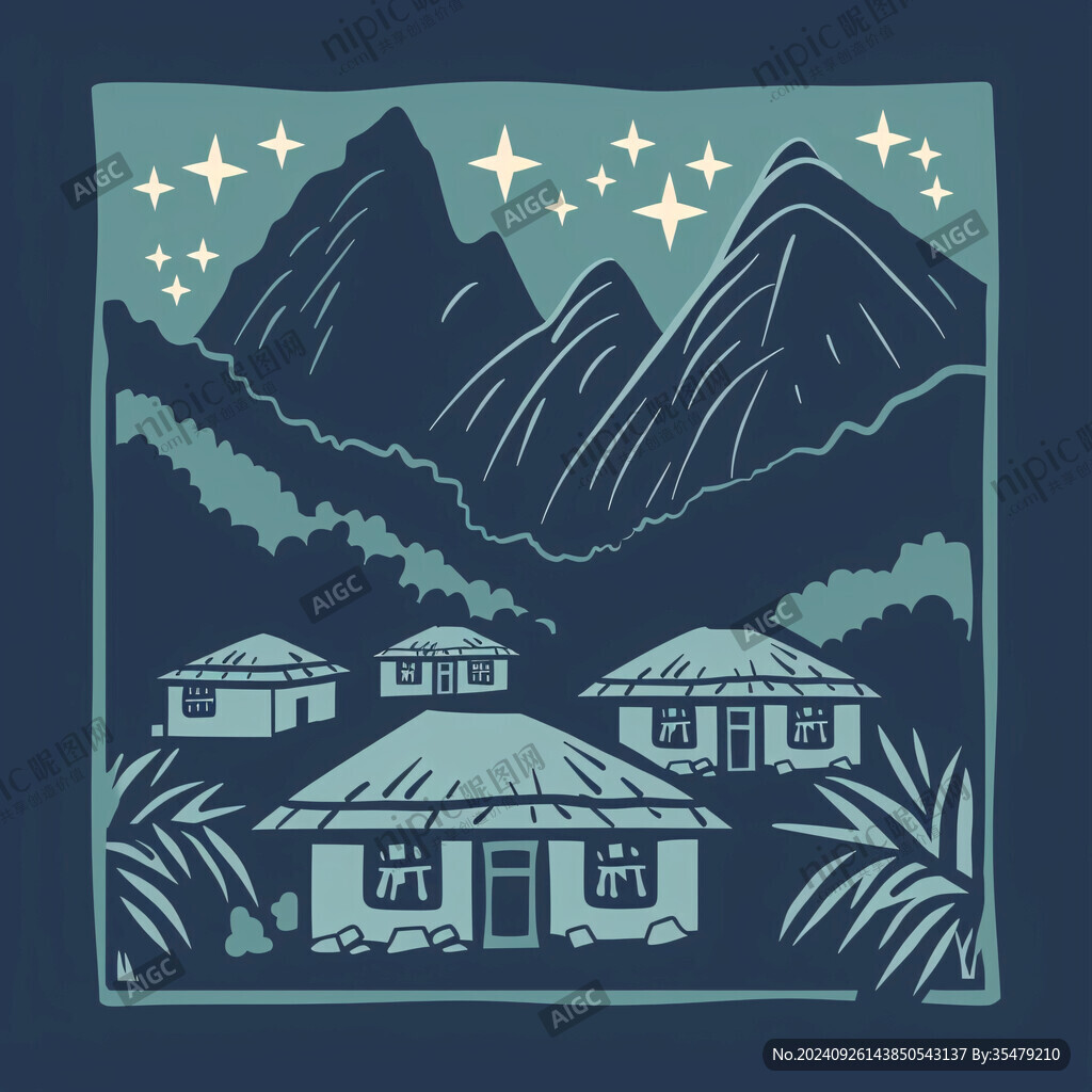 凉山建筑插画
