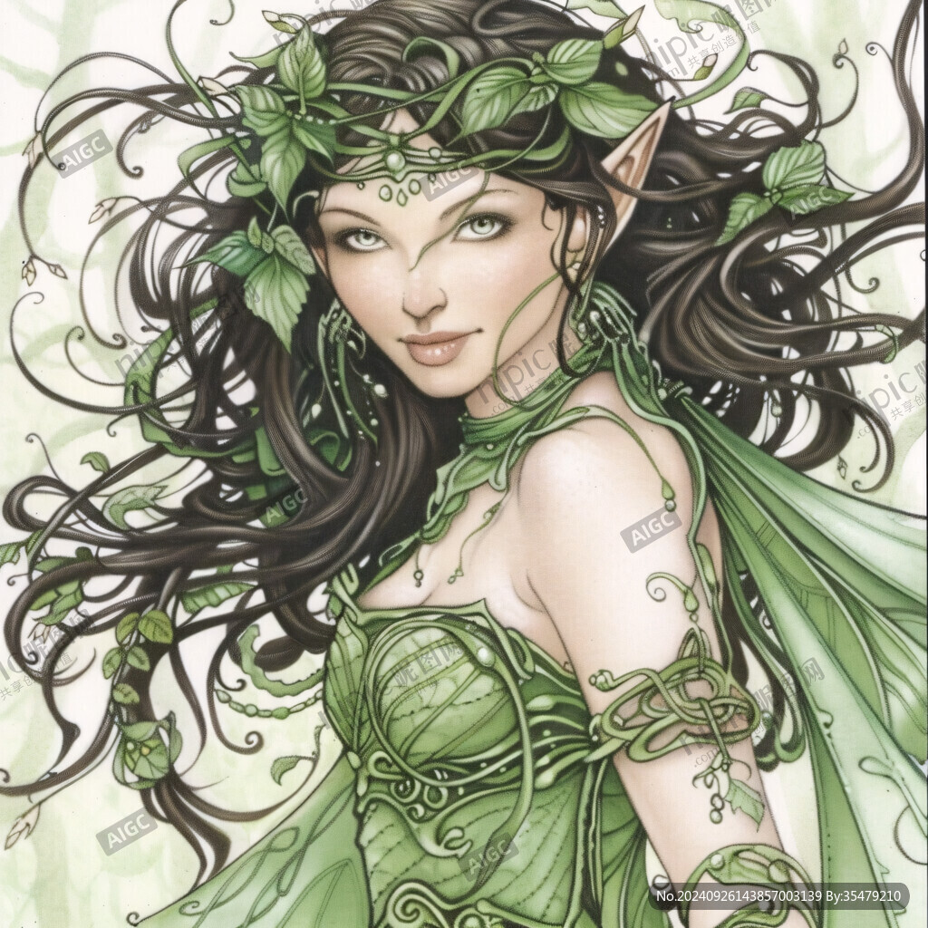 可爱小绿叶女精灵