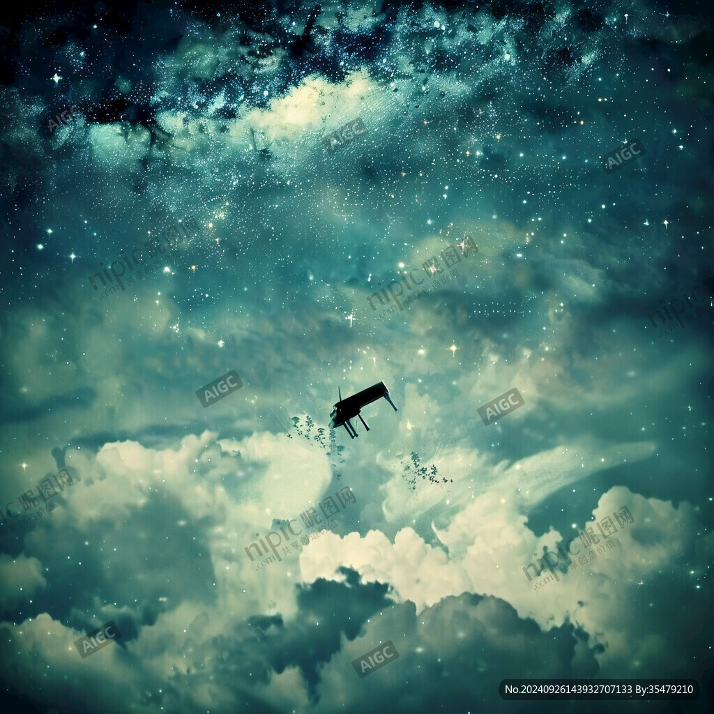 奔跑的骏马星空背景