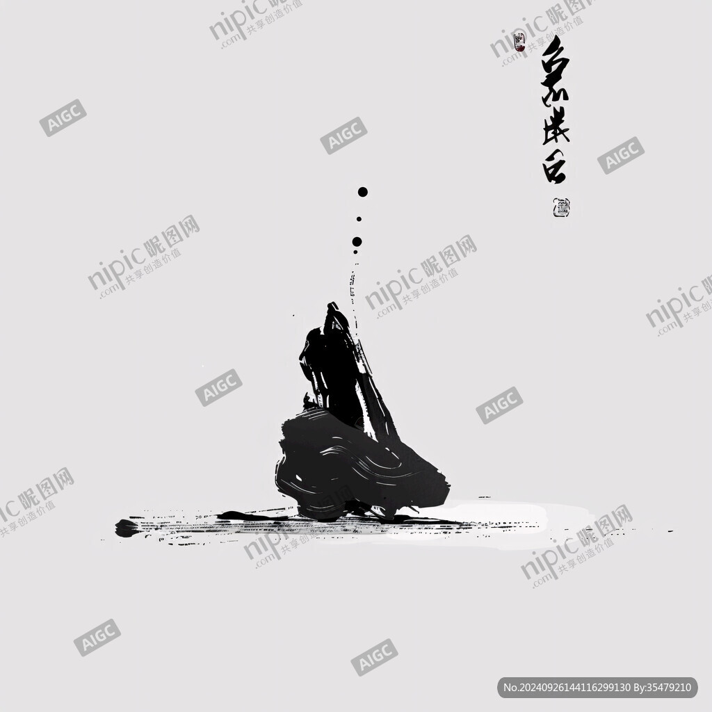 抽象写意飞白禅意