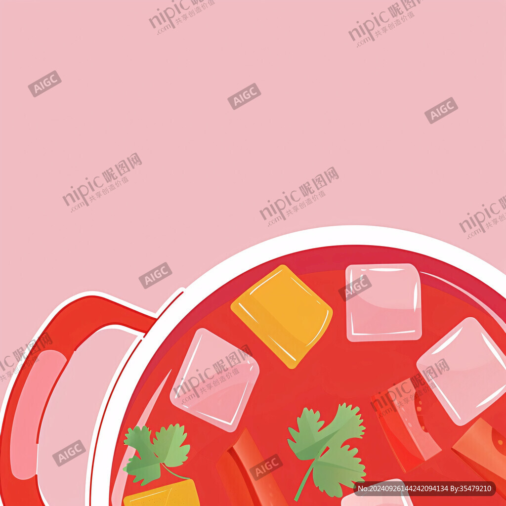 番茄火锅插画