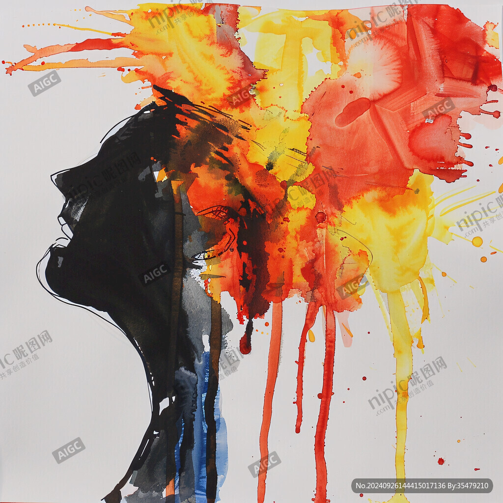 人脸色块拼接装饰画