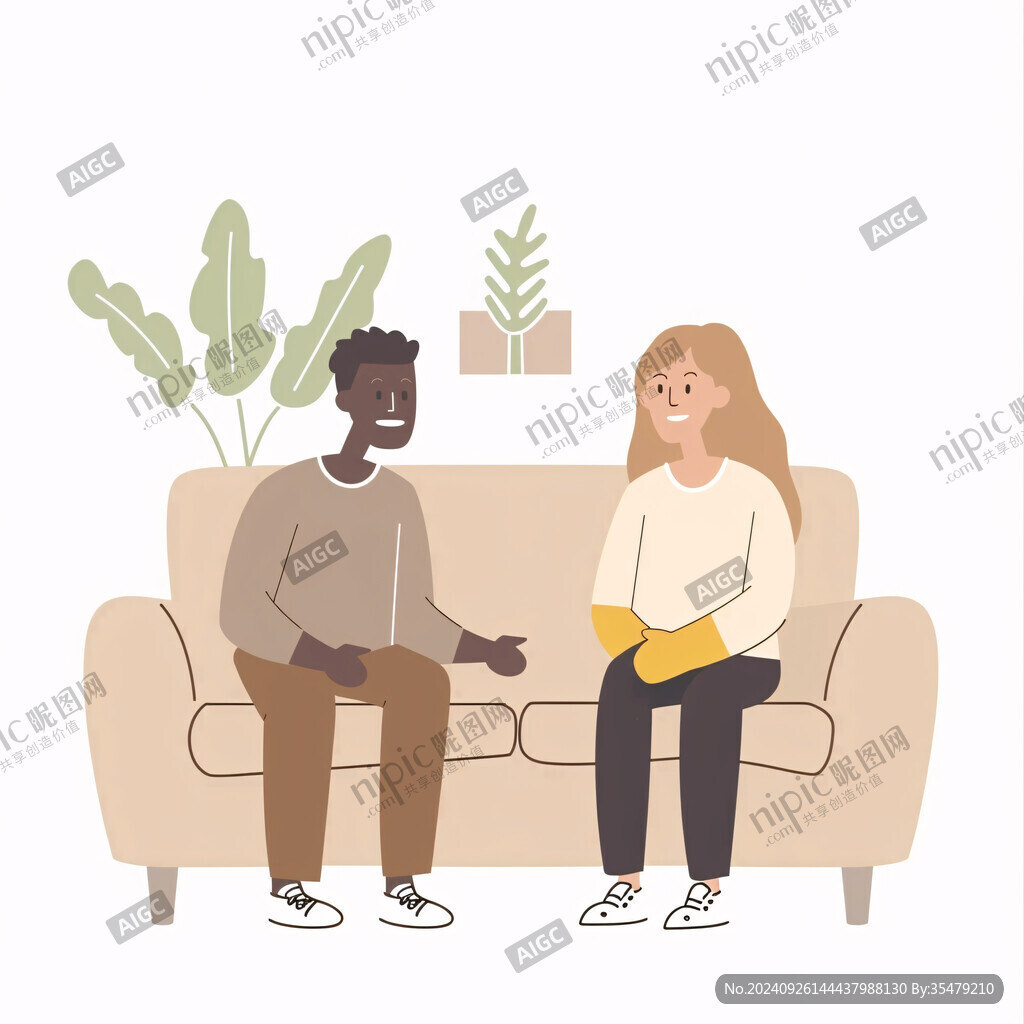 两个对话的人插画