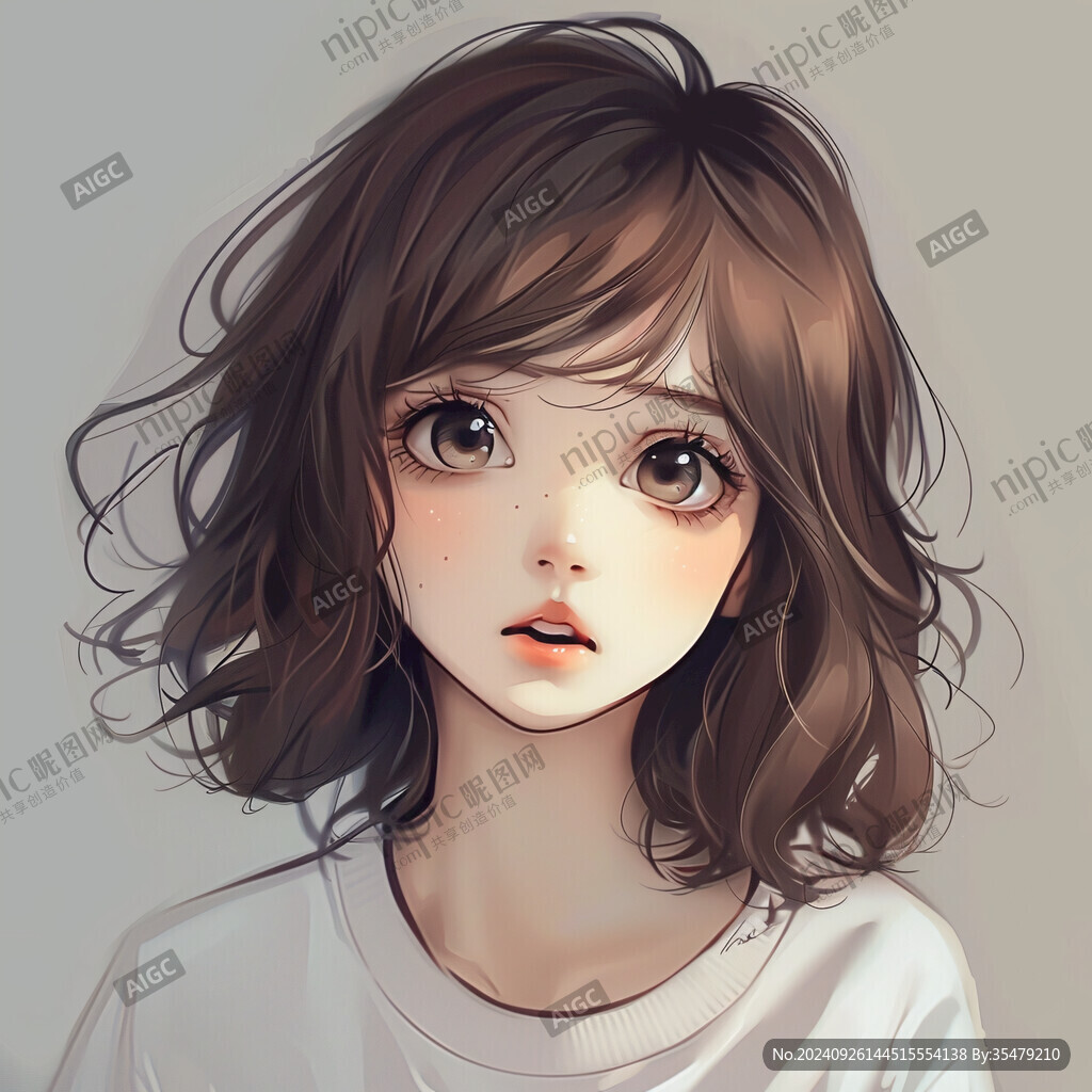 少女头像插画