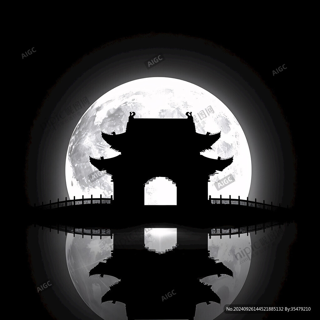 月夜门楼