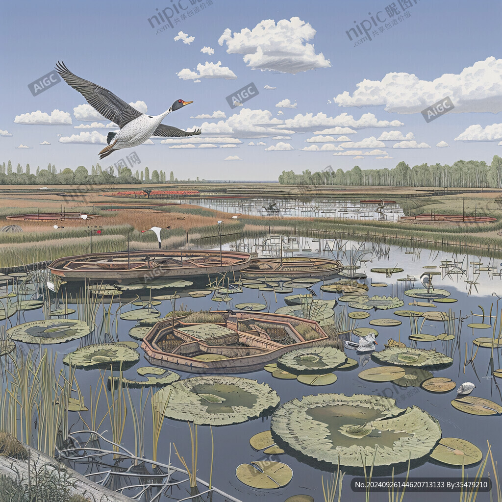 湿地公园插画