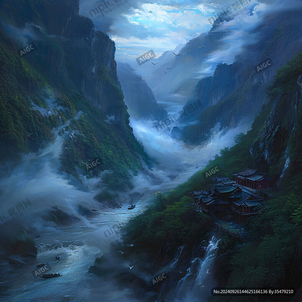 古风山水场景