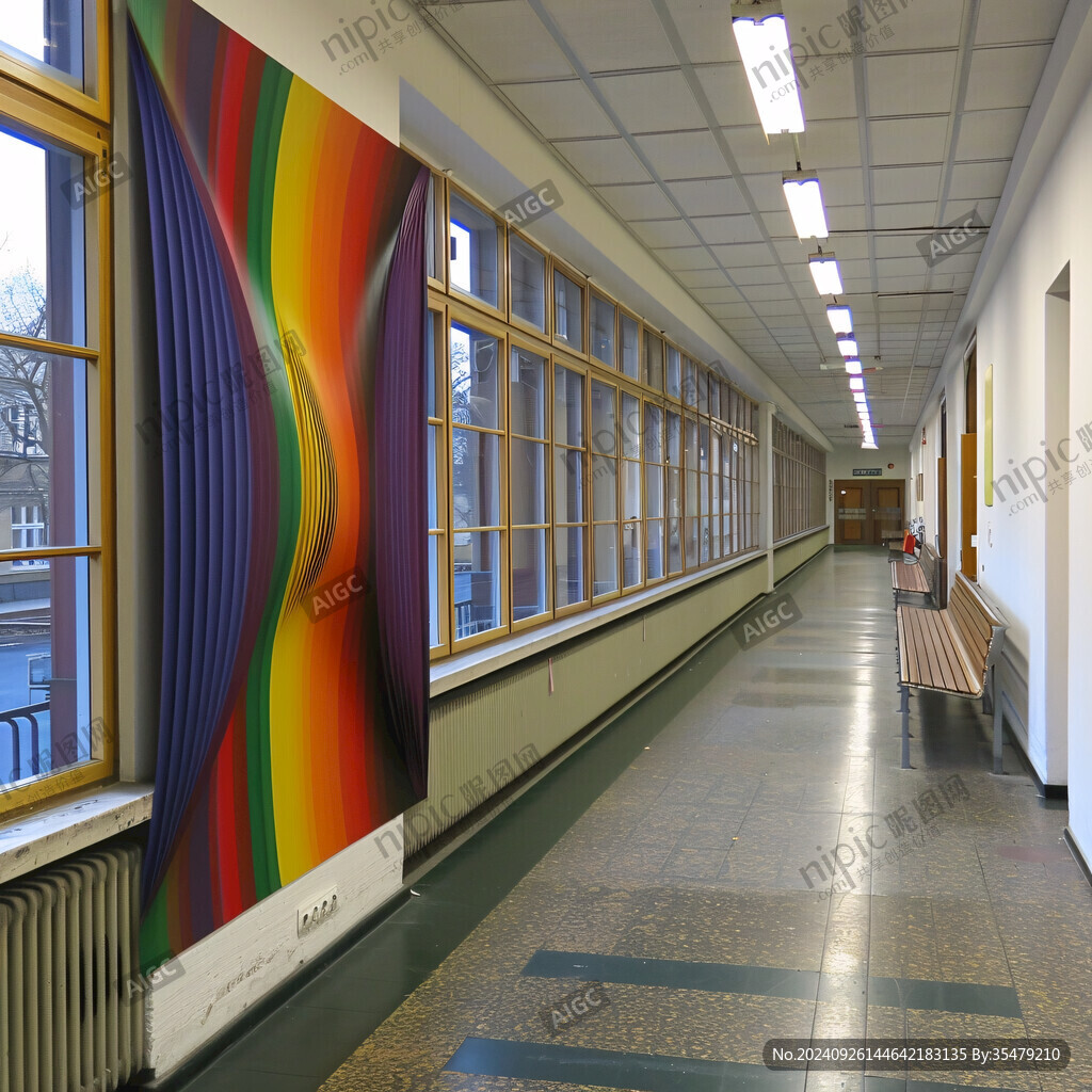 学校过道墙画