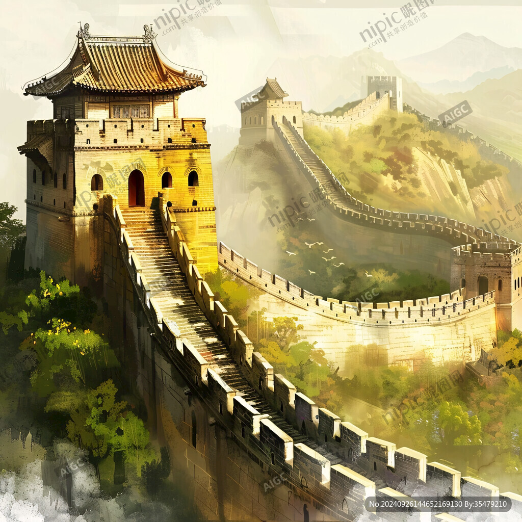 长城风景插画