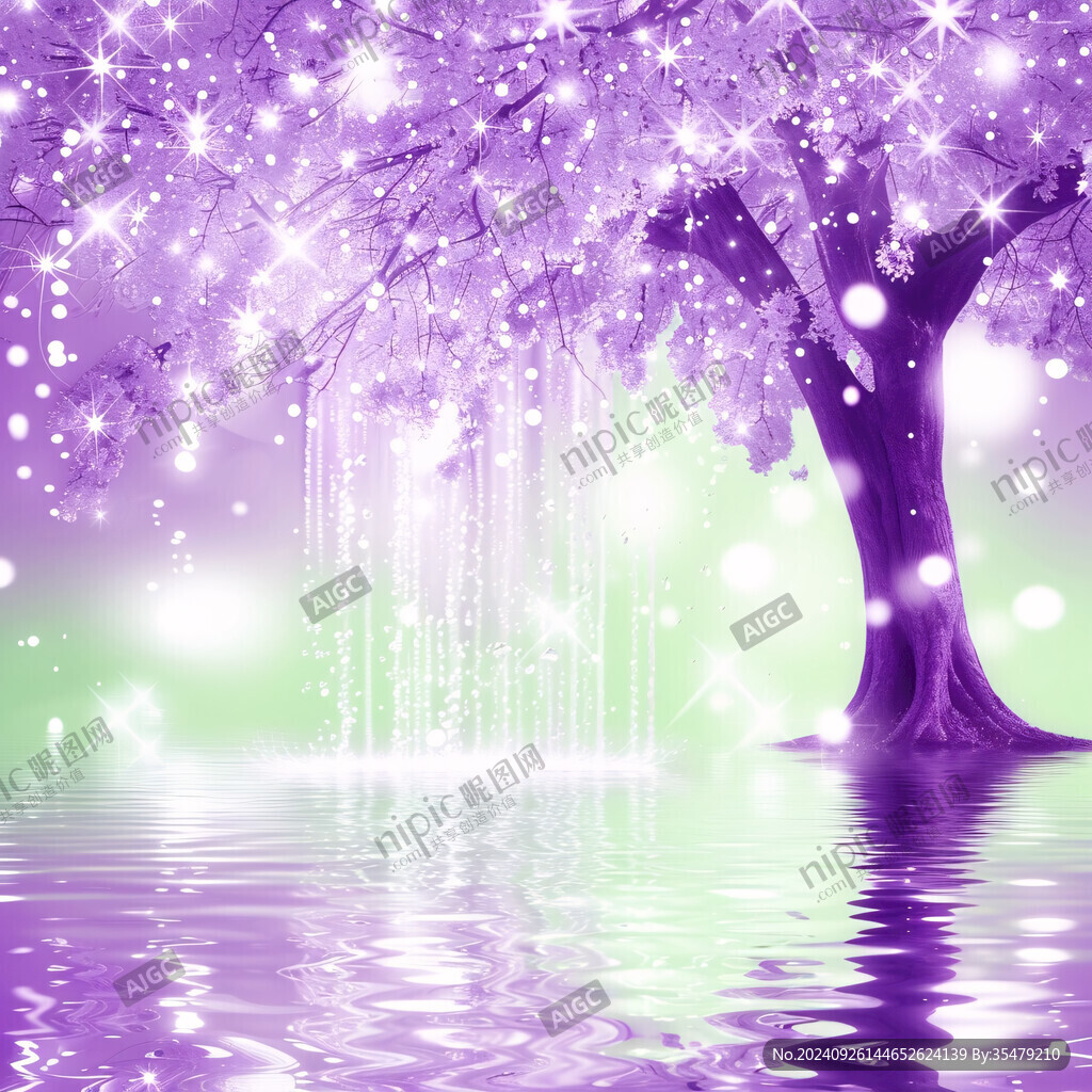 手绘紫色梦幻场景