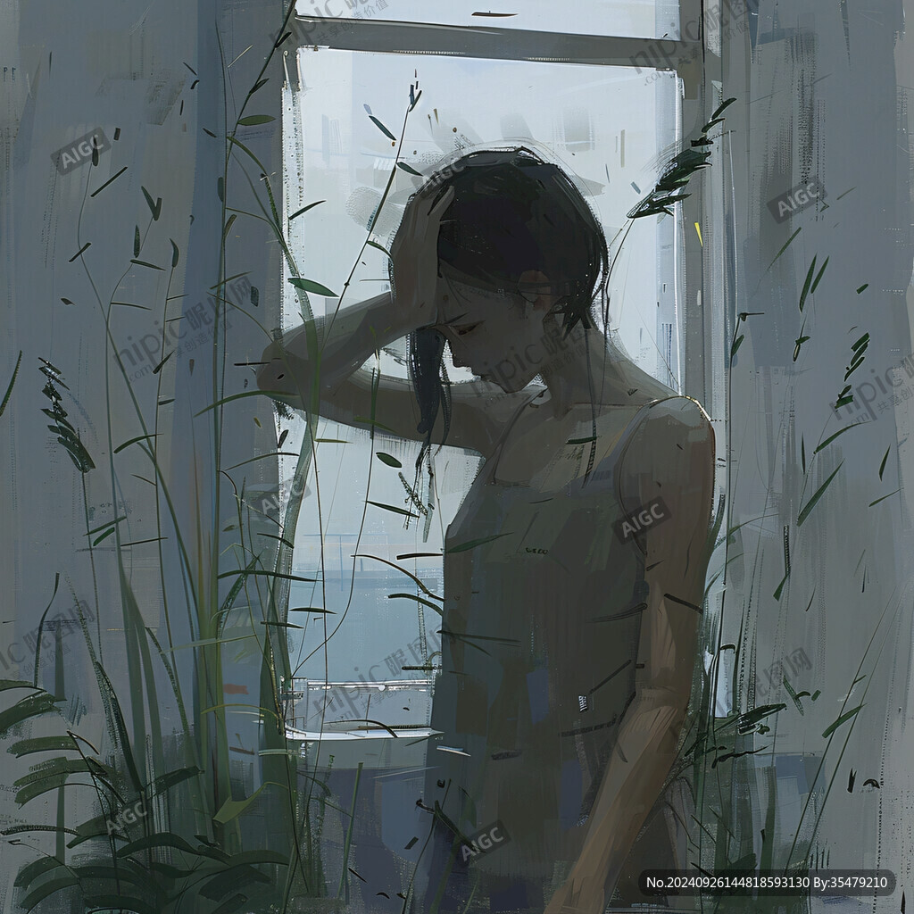 唯美男生插画