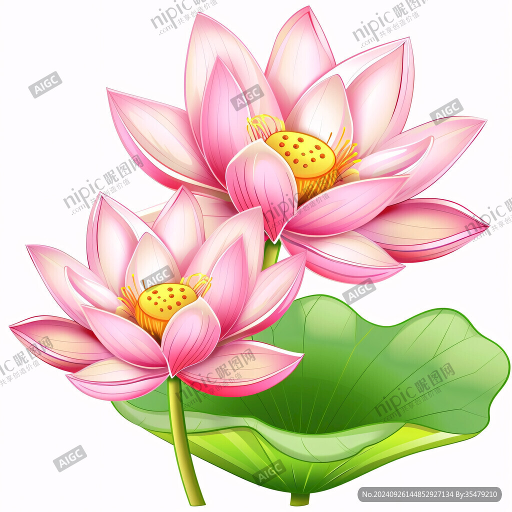 卡通荷花素材