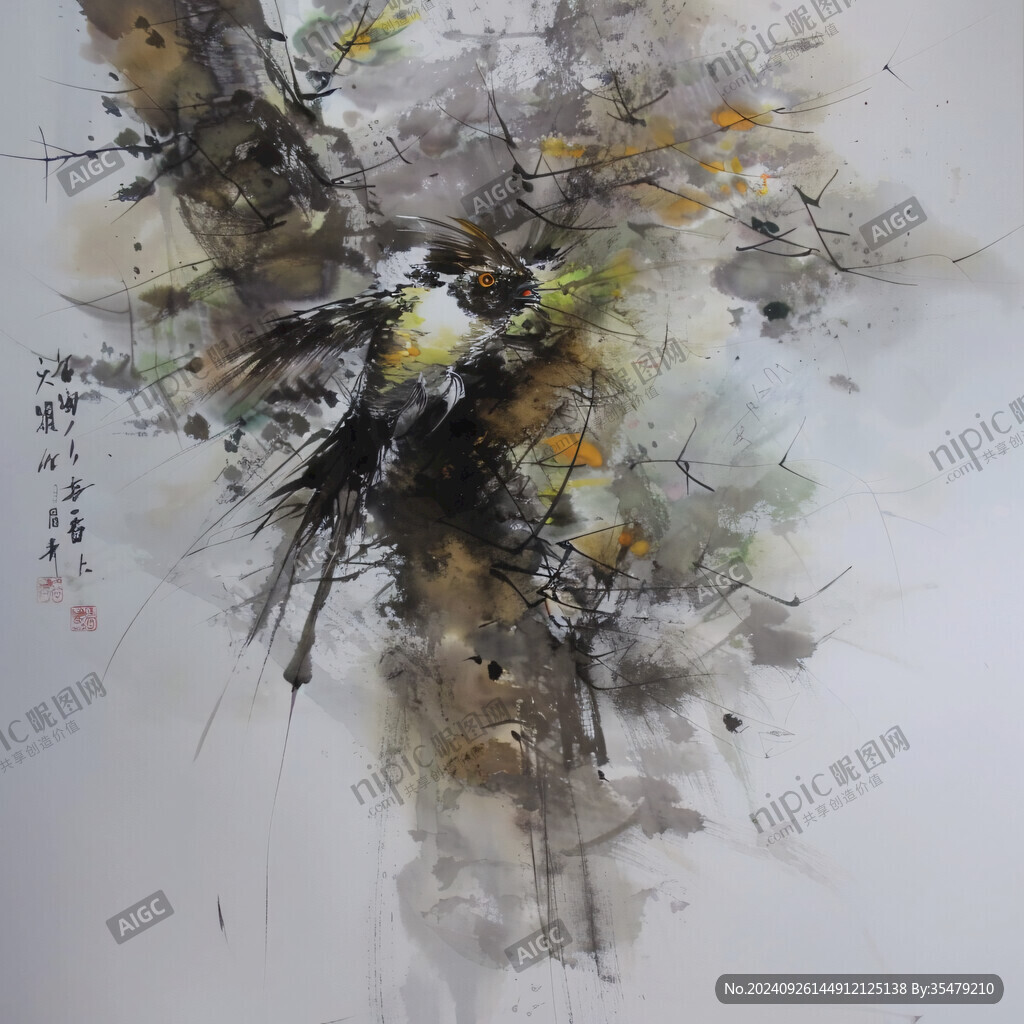 金菊抽象画