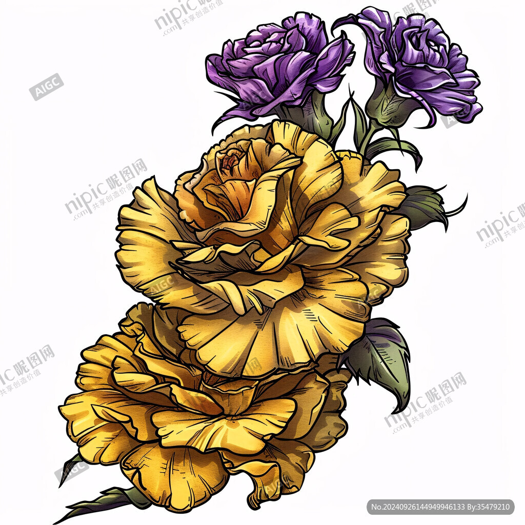精美花手绘