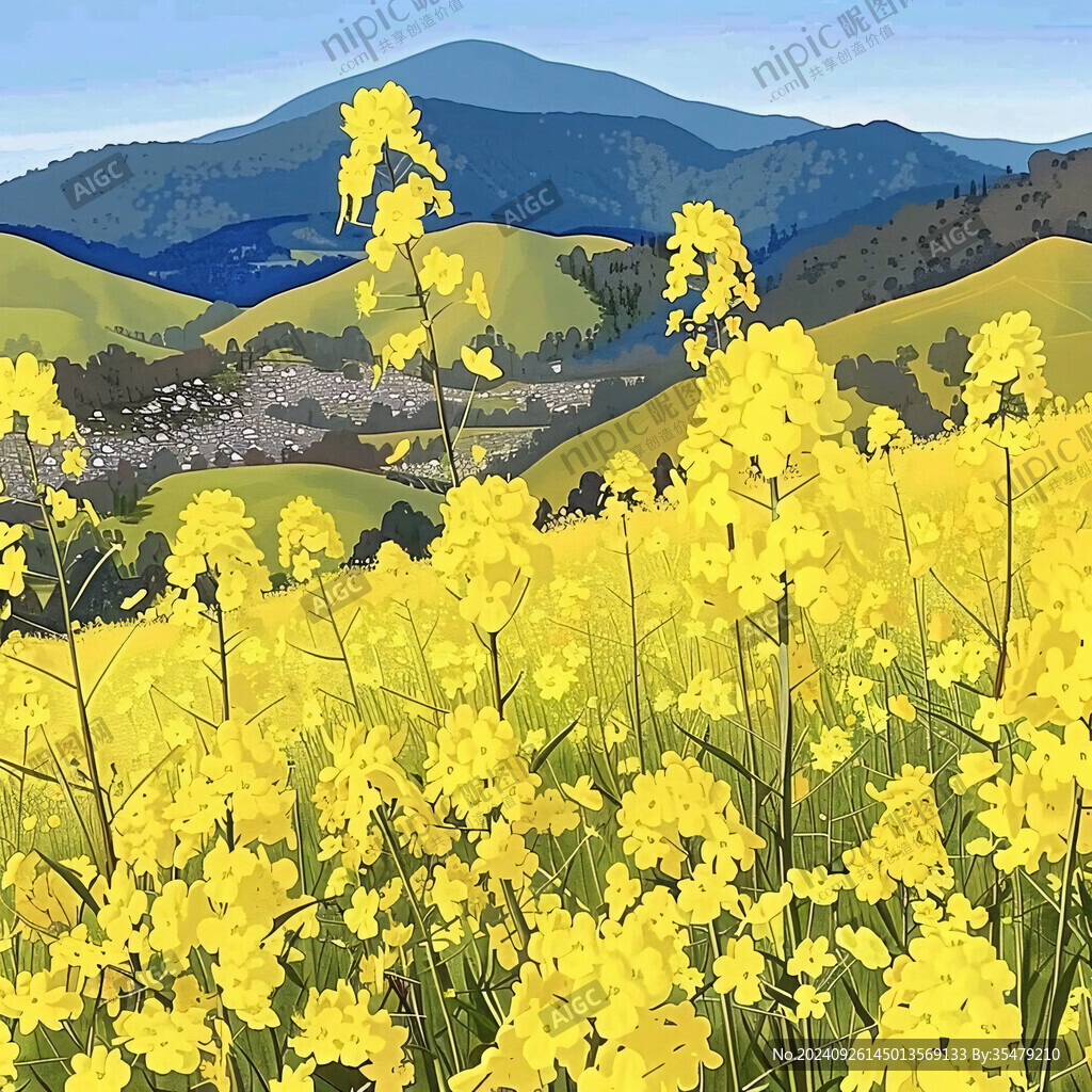 油菜花插画