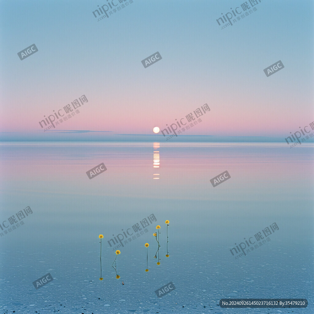 粉色水的奇幻超现实景观
