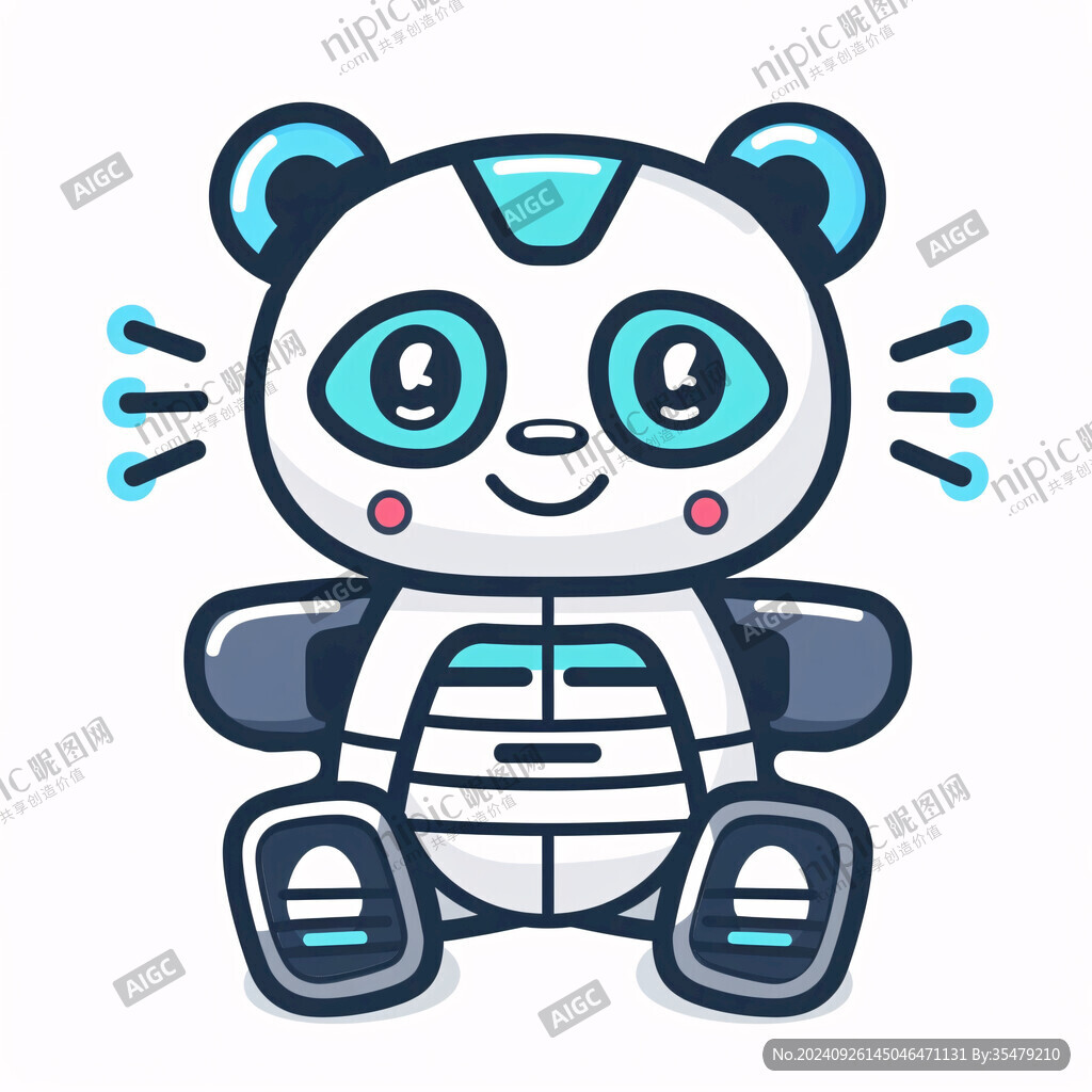 智能机器熊猫吉祥物