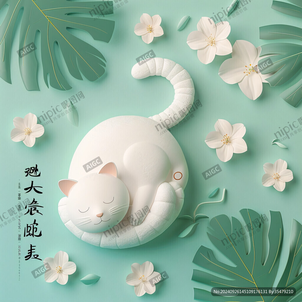 纸艺风格插画春意盎然