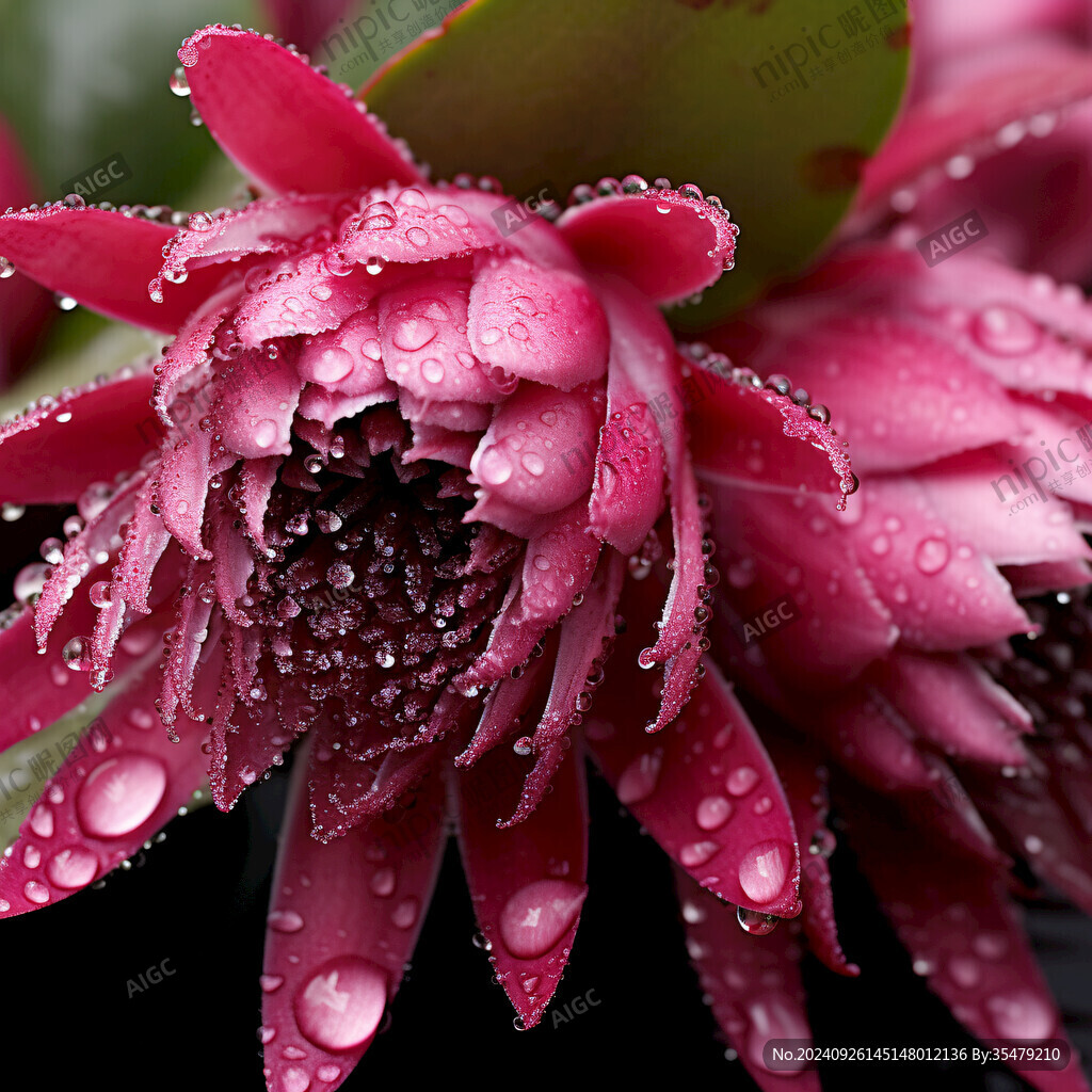 菊花朵上的雨珠