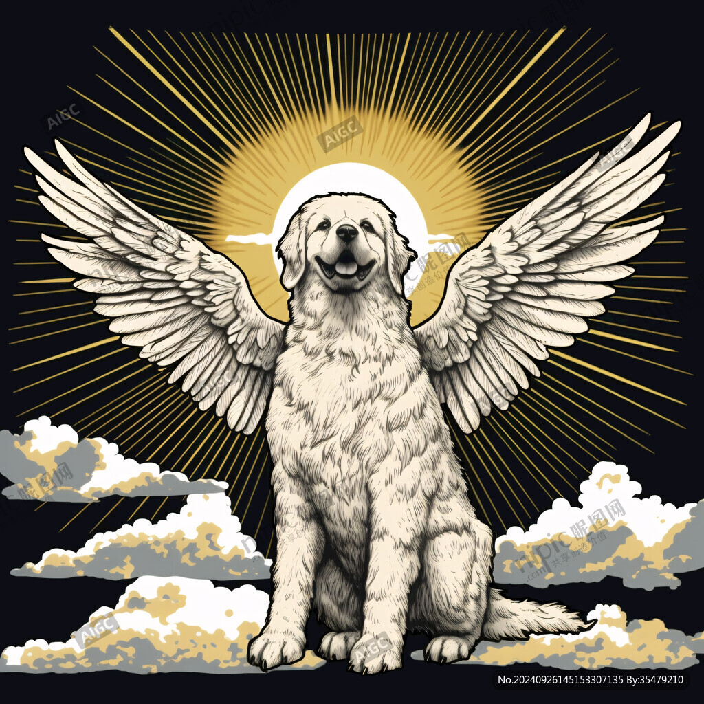 金毛犬插画