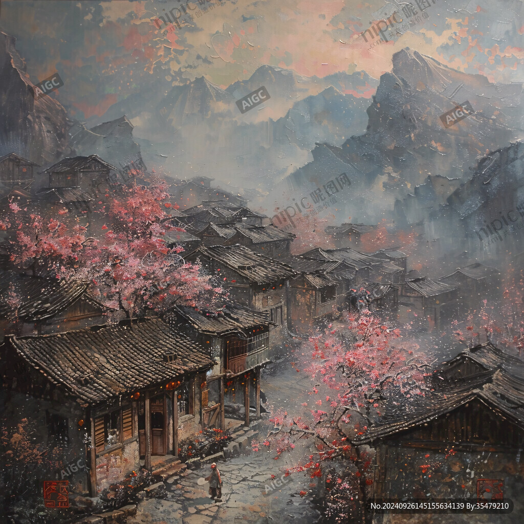 青岩古镇油画