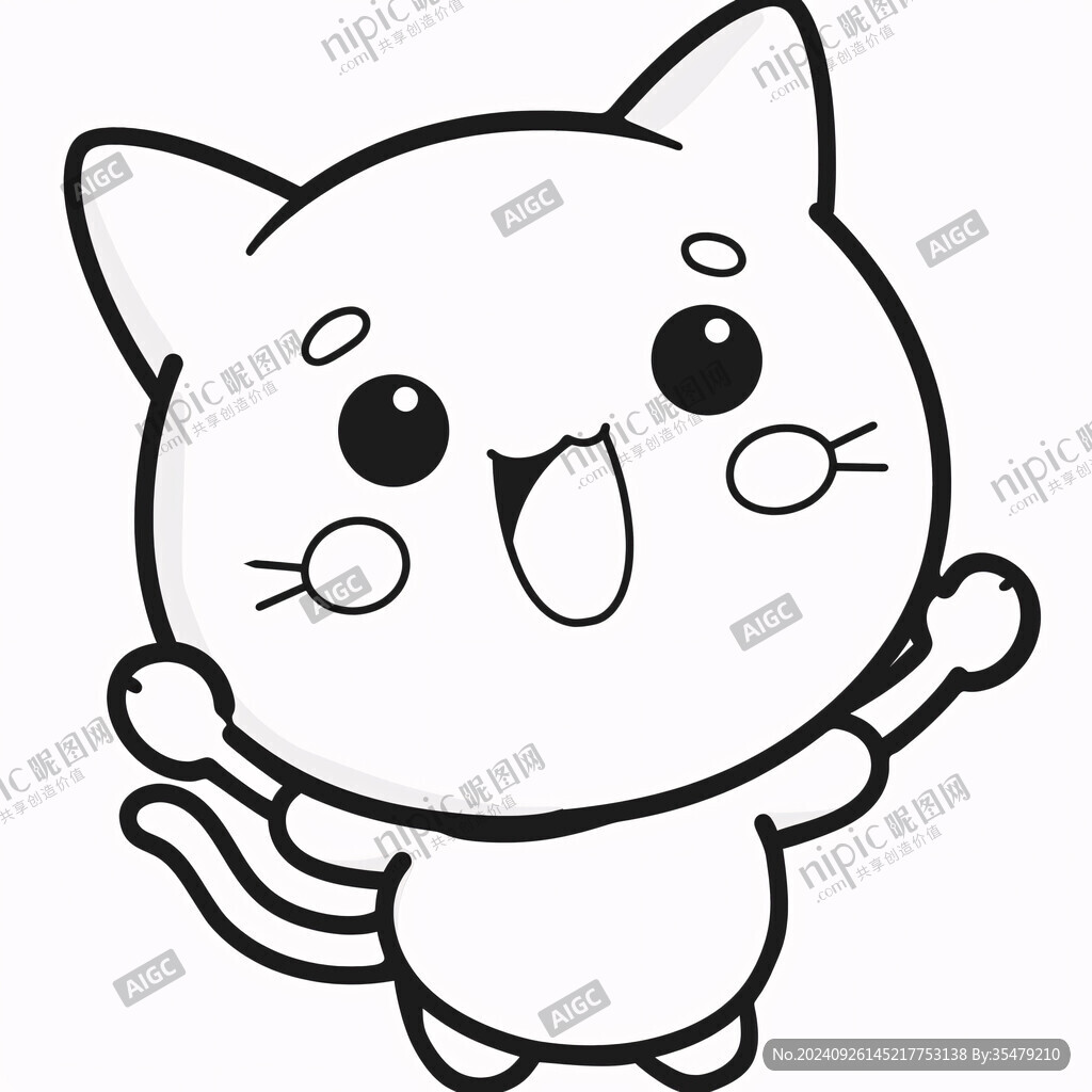 卡通猫咪简笔画