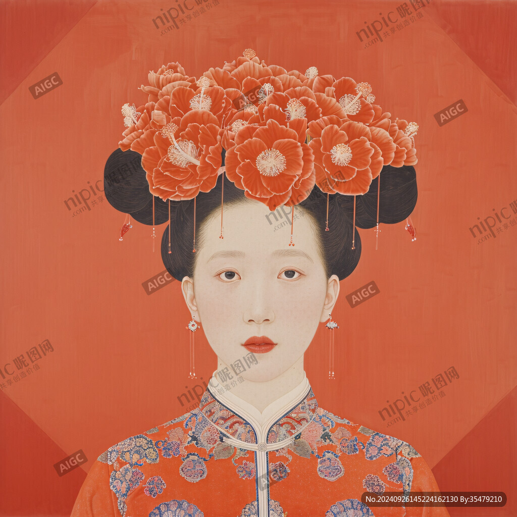 清朝美人插画