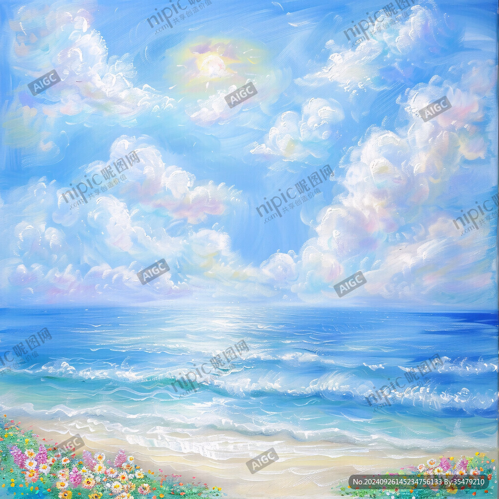 海天一色艺术画