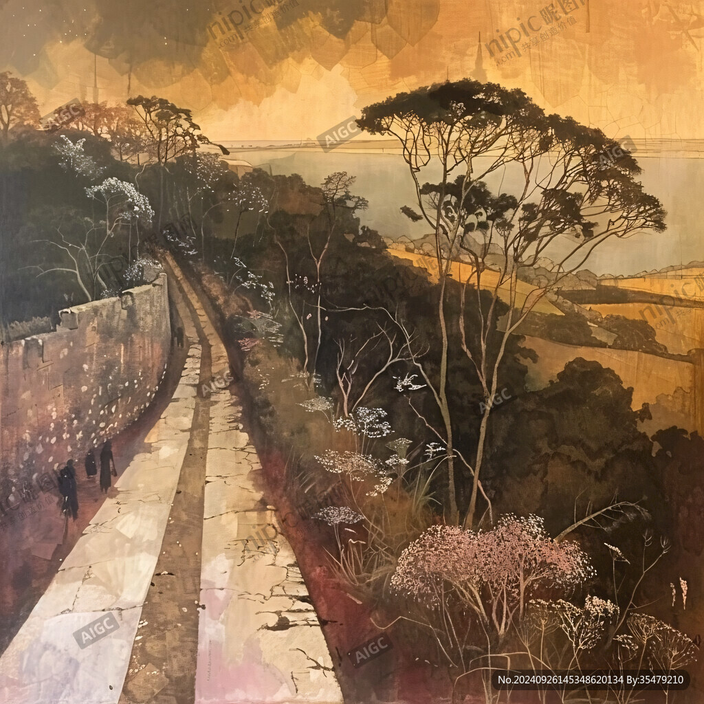 团山车站水彩画