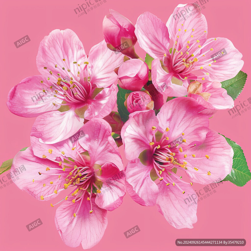 娇艳欲滴的粉红花朵