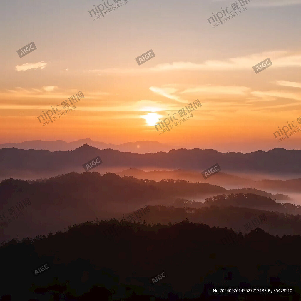 山间日出 云海翻涌