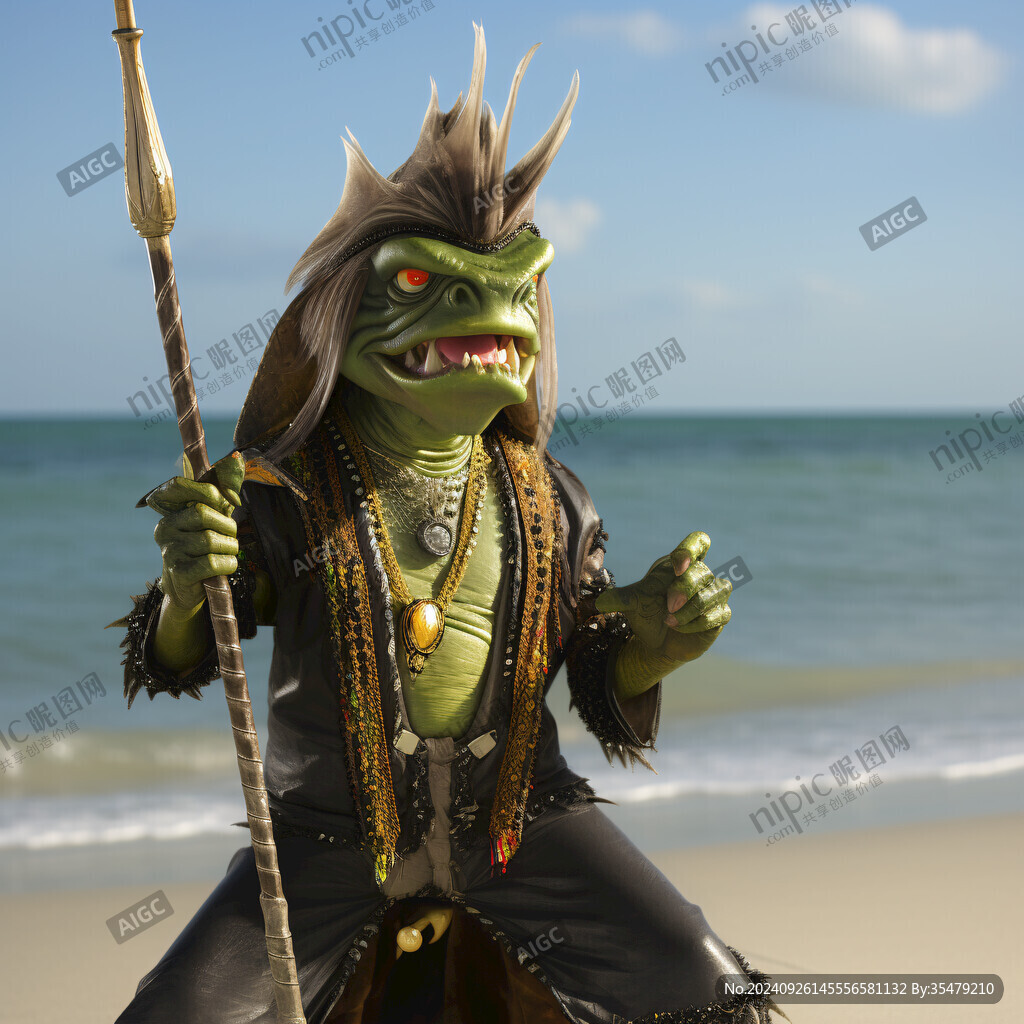 海滩上的神秘蛙人