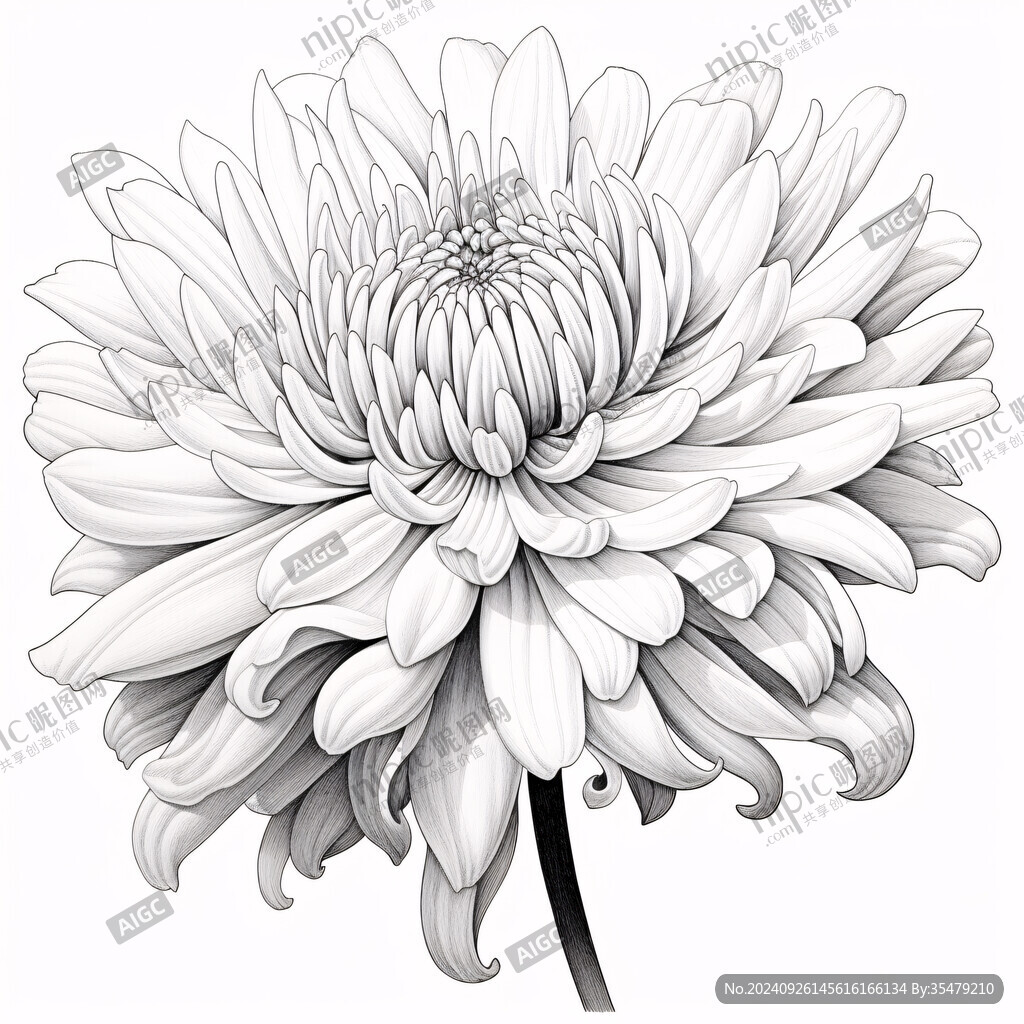 素描白菊 清雅脱俗