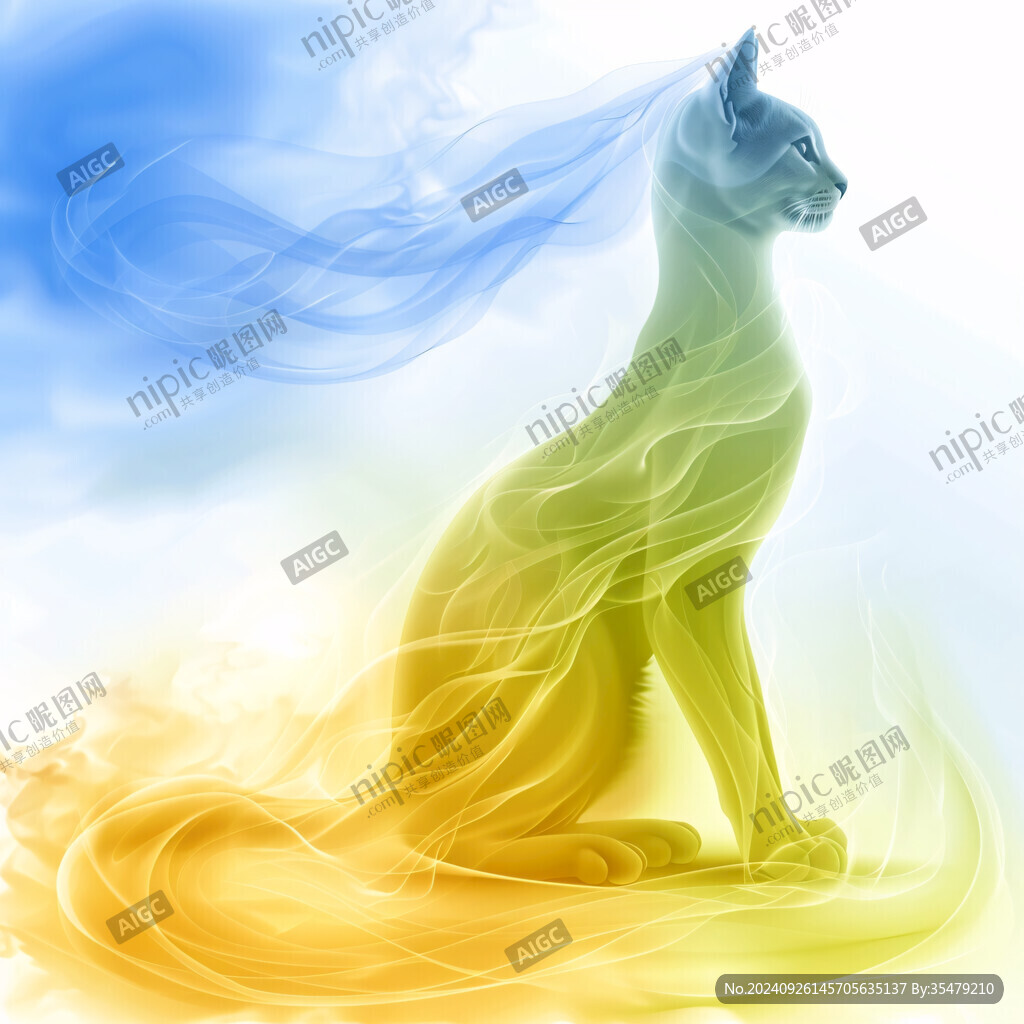 烟雾中的猫咪