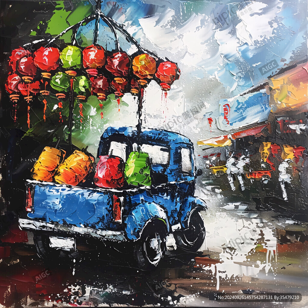 糖葫芦油画