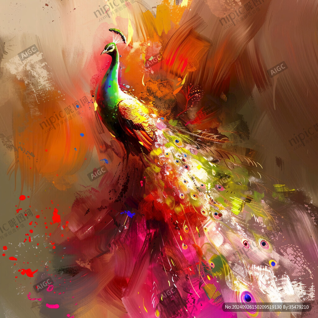 孔雀开屏 色彩斑斓