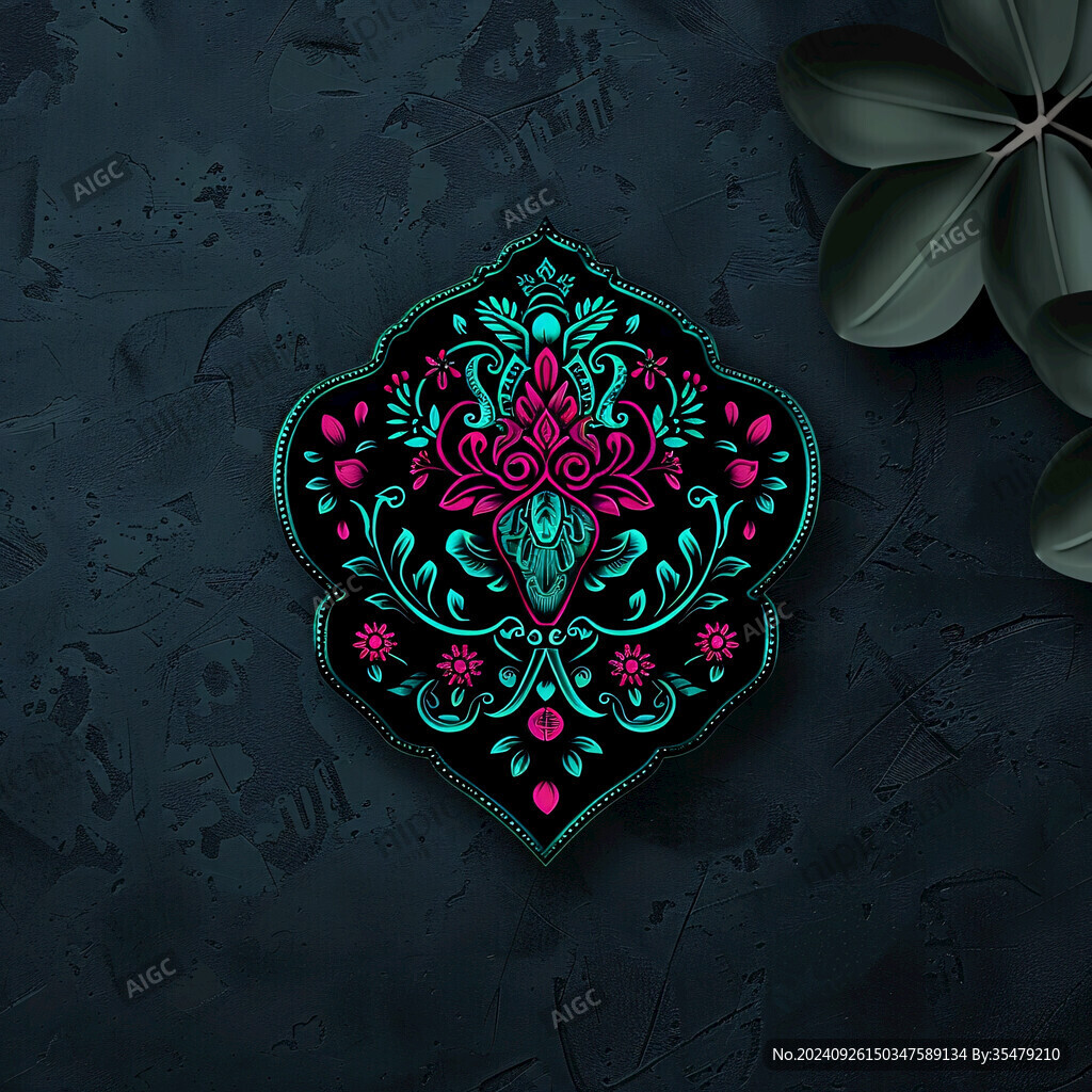 神秘的东方花纹图案