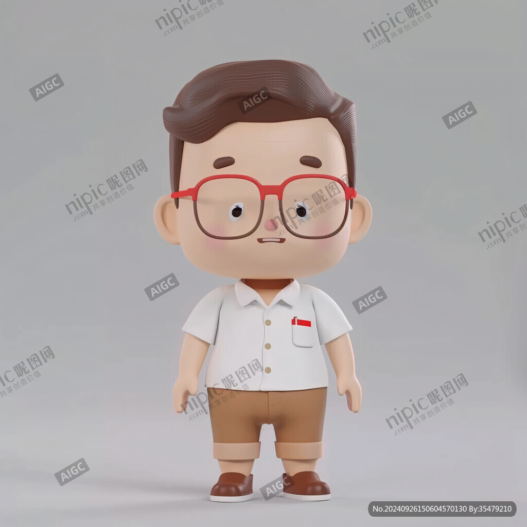 呆萌卡通男孩