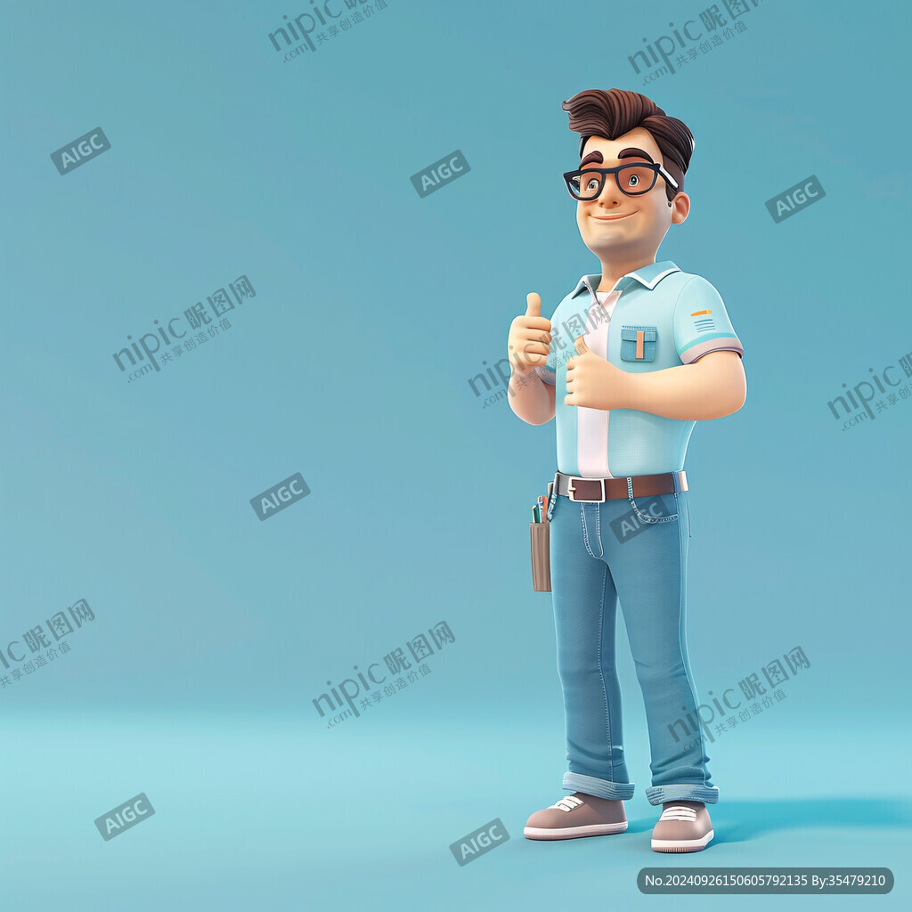 自信满满的卡通形象