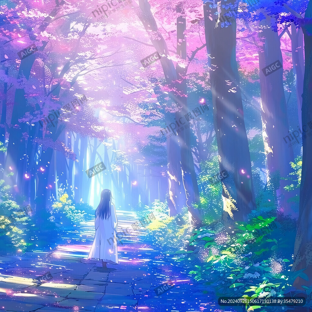 梦幻森林 少女漫步