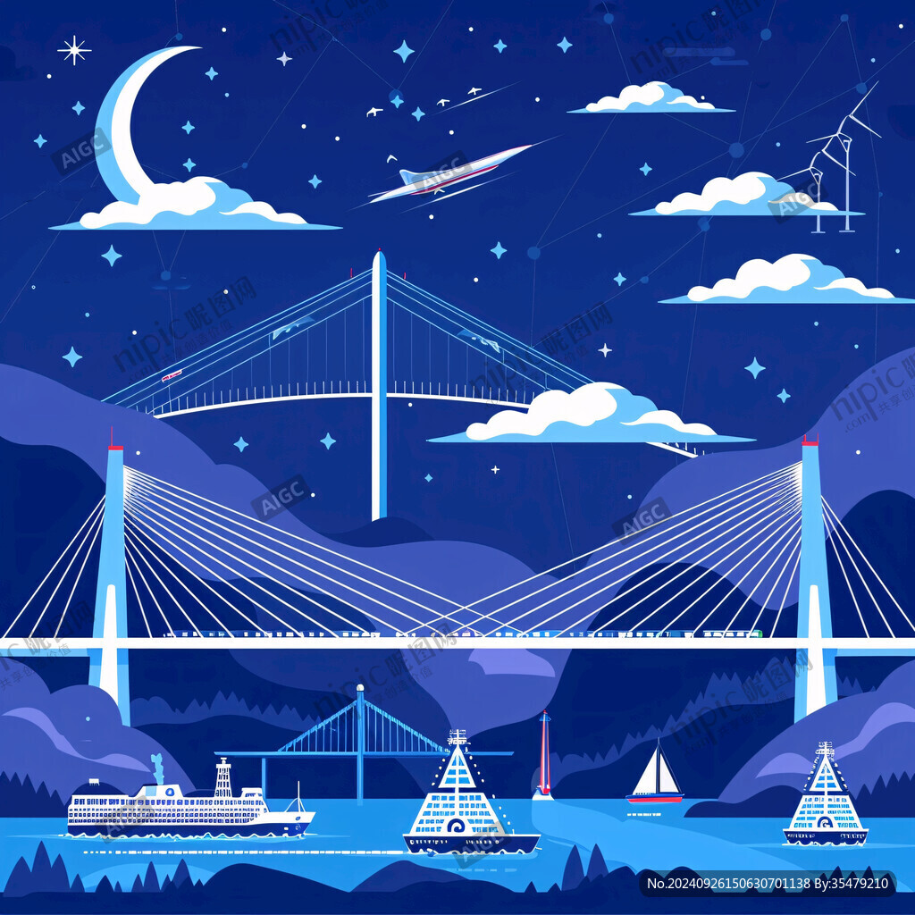 夜色下的跨海大桥