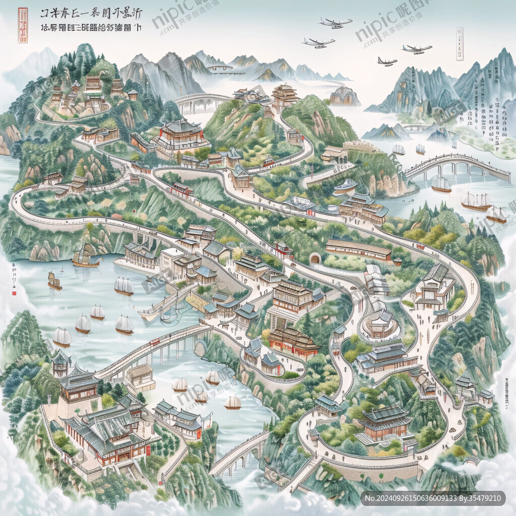 山水画卷 梦回江南
