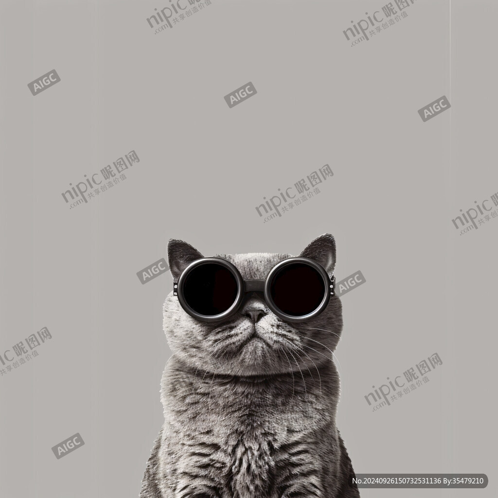 戴墨镜的猫 酷酷的
