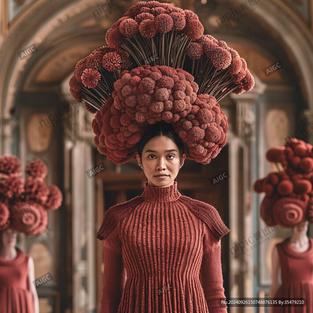 奇异花朵头饰 未来时尚
