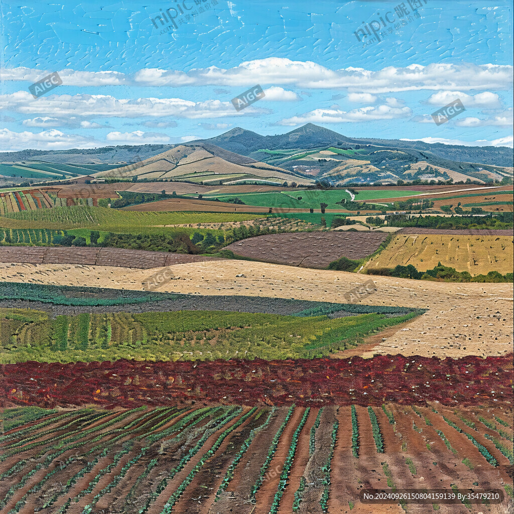 山峦叠翠 田野如画