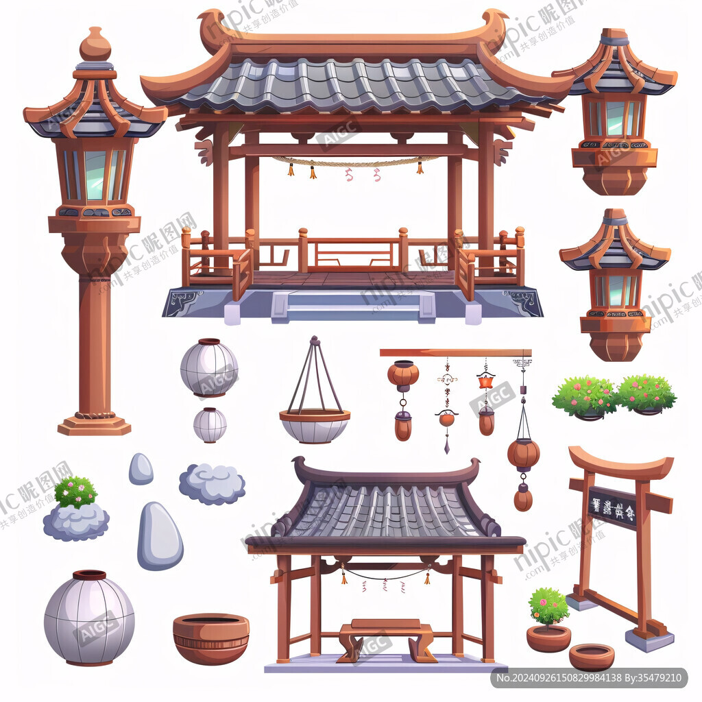中国风建筑元素素材