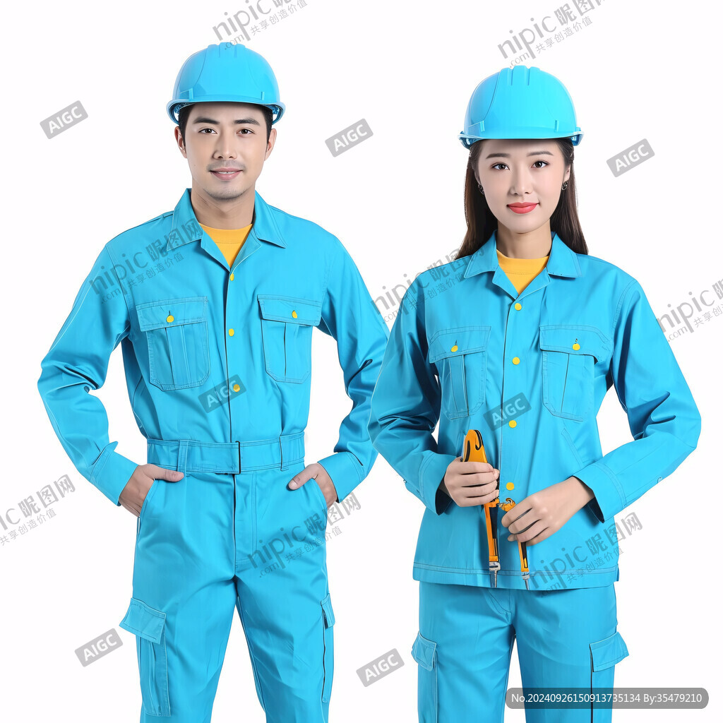 蓝色工作服 安全舒适
