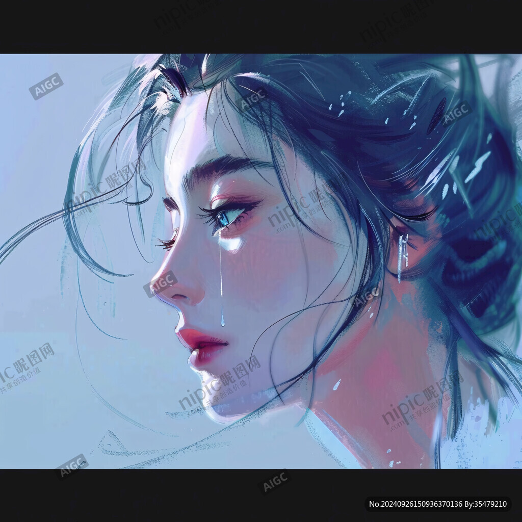 忧郁的眼神 晶莹的泪光