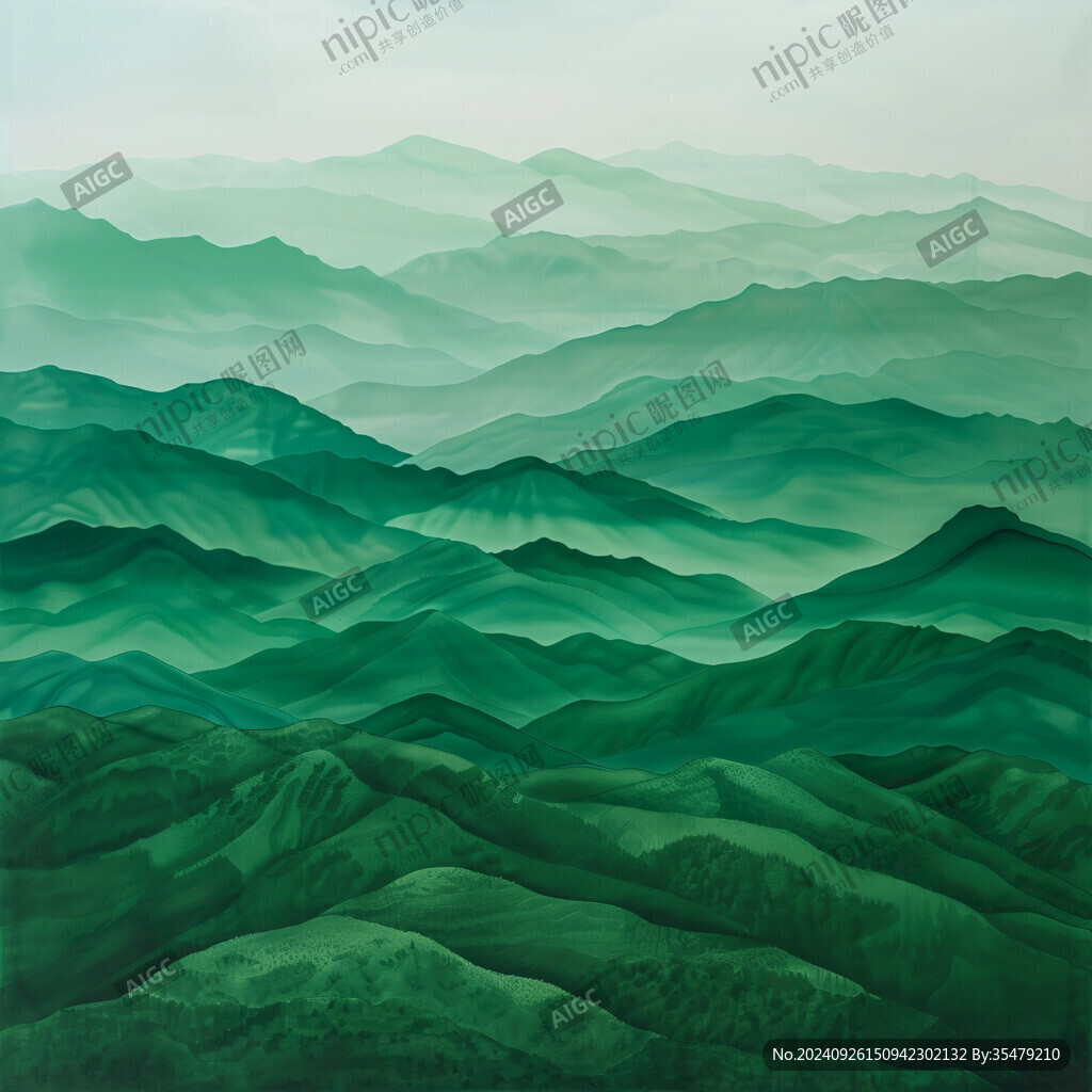山峦叠嶂 云雾缭绕